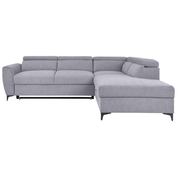 Bild 1 von Carryhome Ecksofa, Grau, Textil, 5-Sitzer, Ottomane rechts, L-Form, 255x217 cm, Liegefunktion, seitenverkehrt erhältlich, Schlafen auf Sitzhöhe, Rücken echt, Wohnzimmer, Sofas & Couches, Wohnlands