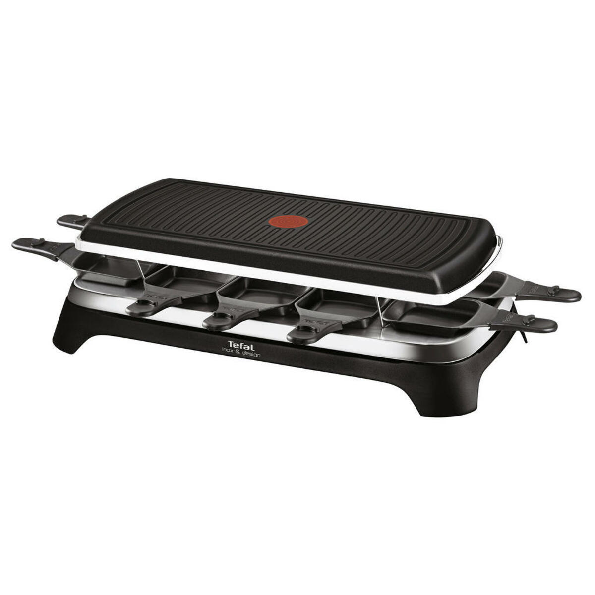 Bild 1 von Tefal Raclette-Grill, Schwarz, Kunststoff, 50x15x25 cm, antihaftbeschichtete Raclette-Pfännchen, Ein/Aus-Schalter, Grills, Elektrogrills