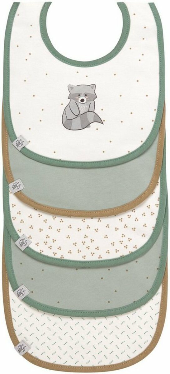 Bild 1 von LÄSSIG Lätzchen About Friends, Racoon, (Set, 5-St), PETA-approved vegan, Enthält Bio-Baumwolle