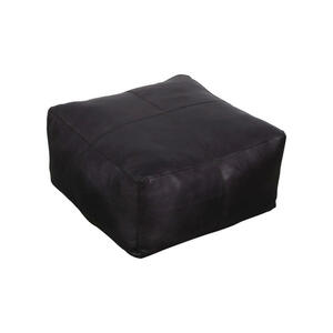 Livetastic Pouf, Schwarz, Leder, Echtleder, Büffelleder, 13 L, Füllung: Baumwolle (recycelt), 60x35x60 cm, Indoor, Wohnzimmer, Hocker, Poufs