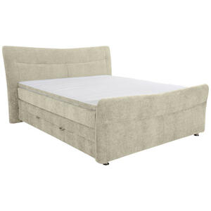 Esposa Boxspringbett, Beige, Textil, H3, Höhe ca. 18 cm, 160x200 cm, Bettkasten, Stoffauswahl, Topper durchgehend, in verschiedenen Größen erhältlich, Matratze Härtegraden erhältlich, Schlafzim