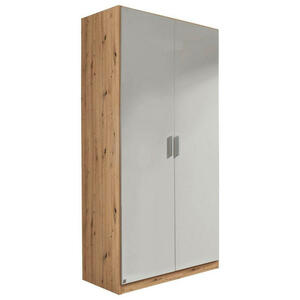 Carryhome Drehtürenschrank, Hellgrau, Eiche Artisan, Holzwerkstoff, 1 Fächer, 91x210x54 cm, Blauer Engel, Goldenes M, Made in Germany, Typenauswahl, Beimöbel erhältlich, umfangreiches Zubehör in