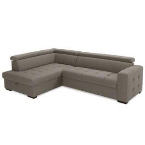 Livetastic Eckschlafsofa, Taupe, Textil, Buche, massiv, Uni, 4-Sitzer, 272x187 cm, Bettfunktion erhältlich, Rücken echt, Armteil links, rechts, Wohnzimmer, Sofas & Couches, Wohnlandschaften