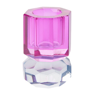 Mittelgroßer Kerzenhalter für Stabkerze DUNKELPINK / HELLBLAU