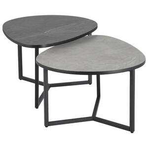 Mid.you Couchtisch, Hellgrau, Dunkelgrau, Metall, Flachrohr, 83x40x36.5 cm, Wohnzimmer, Wohnzimmertische, Couchtische