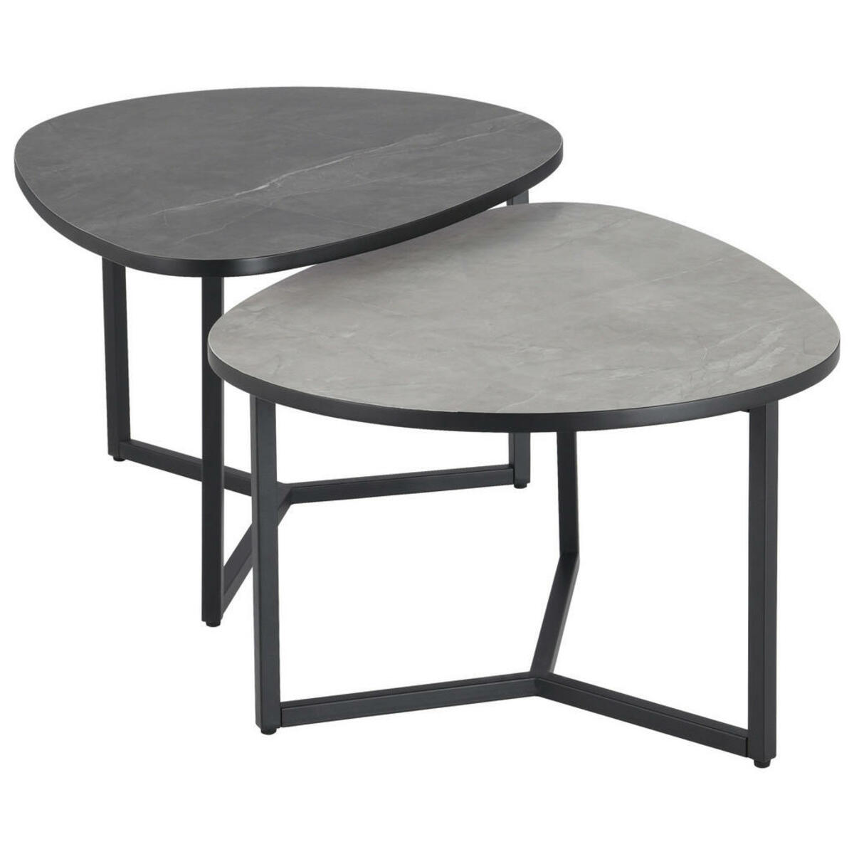 Bild 1 von Mid.you Couchtisch, Hellgrau, Dunkelgrau, Metall, Flachrohr, 83x40x36.5 cm, Wohnzimmer, Wohnzimmertische, Couchtische