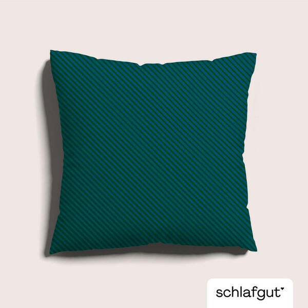 Bild 1 von Schlafgut Kissenhülle Woven Satin Fade, Petrol, Dunkelgrün, Textil, Farbverlauf, 80 cm, Textiles Vertrauen - Oeko-Tex®, AZO-frei, Oeko-Tex® Standard 100, bügelleicht, bügelfrei, hochwertige Qua