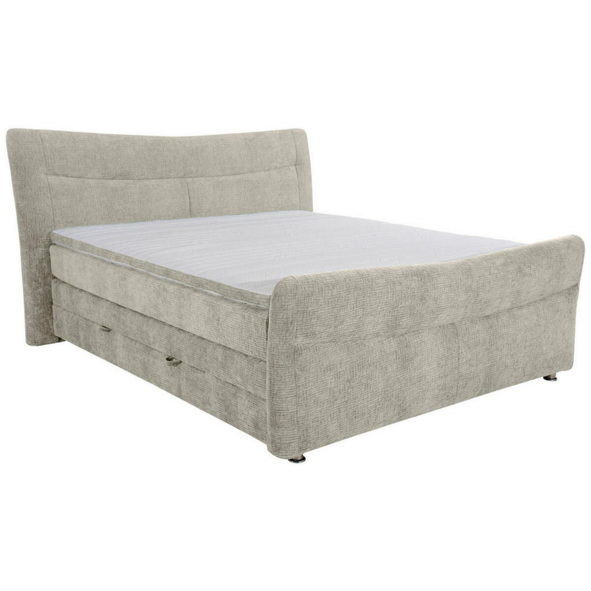 Bild 1 von Esposa Boxspringbett, Greige, Textil, H3 + H4, Höhe ca. 18 cm, 180x200 cm, gepolstertes Kopfteil, Stoffauswahl, in verschiedenen Größen erhältlich, Matratze Härtegraden erhältlich, Schlafzimmer