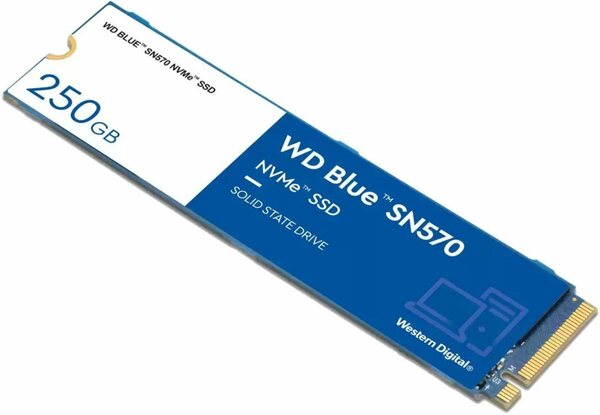 Bild 1 von Western Digital WD Blue SN570 interne SSD (250 GB) 3300 MB/S Lesegeschwindigkeit, 1200 MB/S Schreibgeschwindigkeit