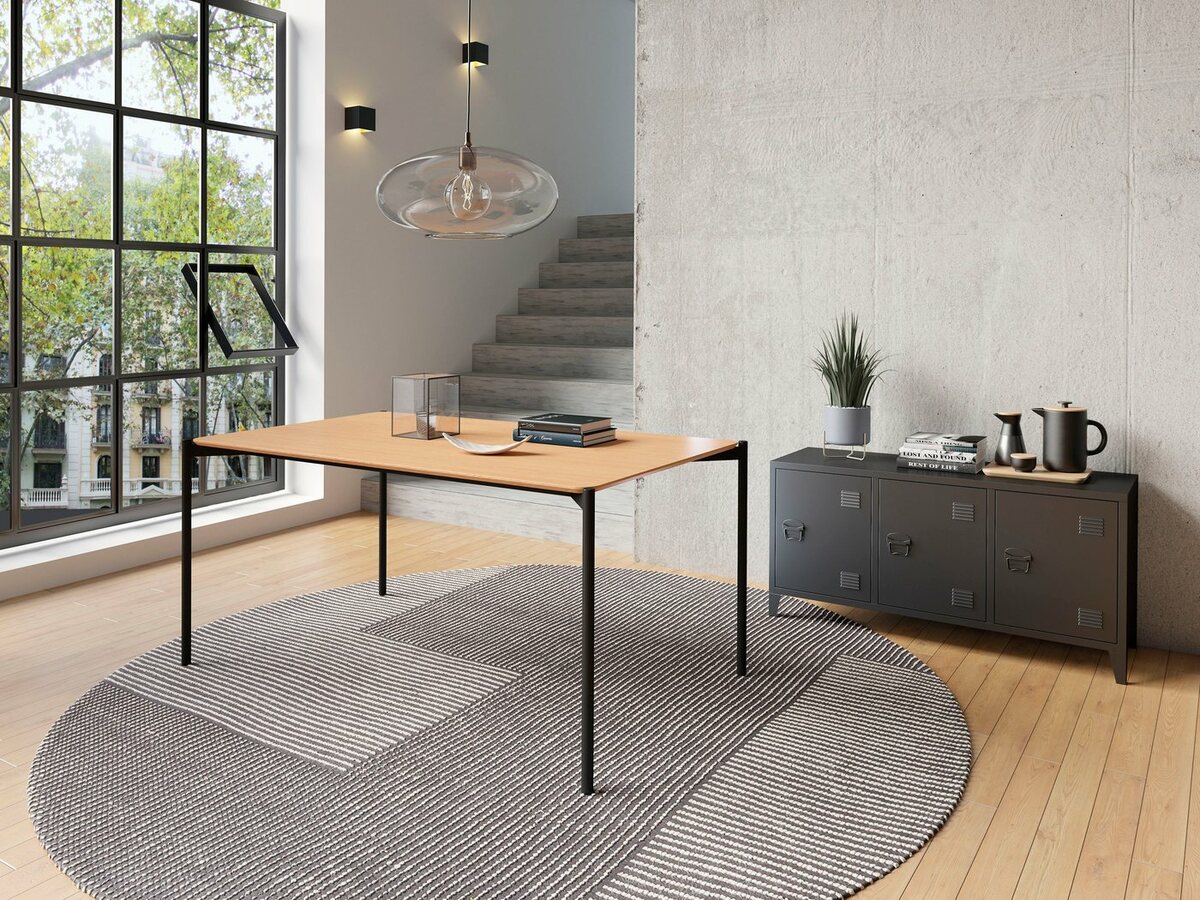 Bild 1 von Homexperts Esstisch Akira, Breite 80 oder 160 cm, in Eiche natur oder schwarz lackiert, Beige