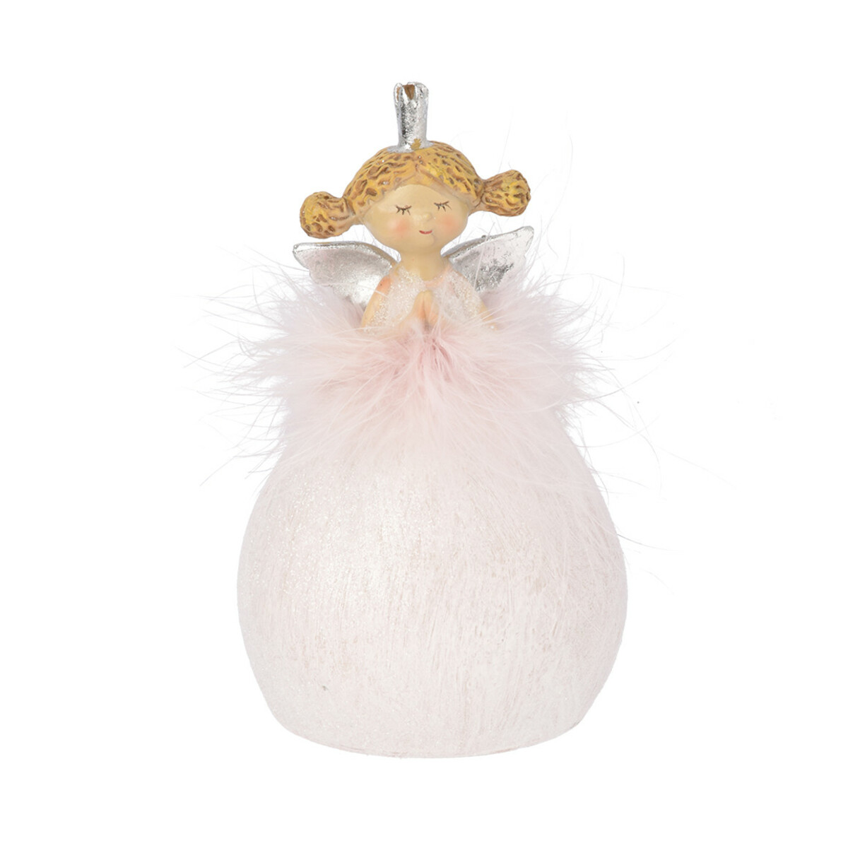 Bild 1 von Deko-Aufsteller Engel mit Glitzer ZARTROSA / SILBER / WEISS