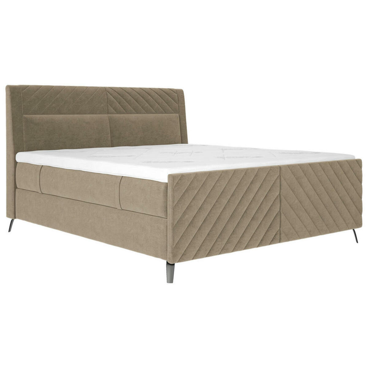 Bild 1 von Esposa Boxspringbett, Cappuccino, Textil, H2 + H3, 7-Zonen, Höhe ca. 20 cm, 180x200 cm, gepolstertes Kopfteil, Stoffauswahl, Topper durchgehend, Wendematratze mit unterschiedlichen Härtegraden, in