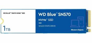 Western Digital WD Blue SN570 NVMe™ interne SSD (1 TB) 3500 MB/S Lesegeschwindigkeit, 3000 MB/S Schreibgeschwindigkeit