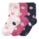 Bild 1 von 3 Paar Mädchen Socken mit Punkte-Allover CREME / DUNKELPINK / DUNKELBLAU