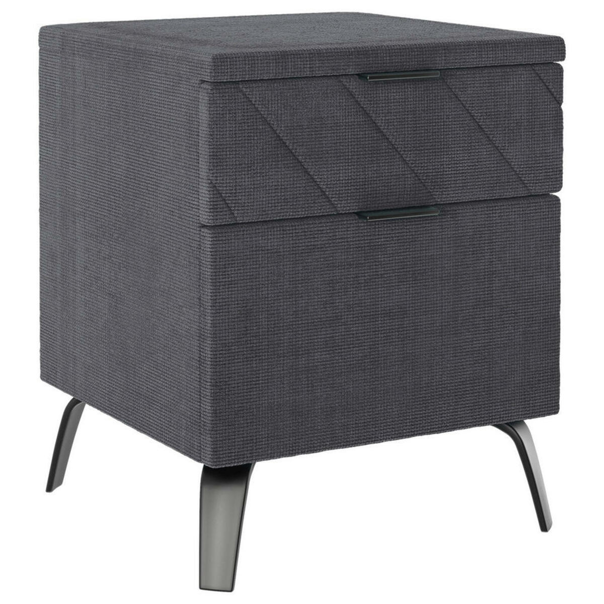 Bild 1 von Esposa Nachtschrank, Dunkelgrau, Metall, 2 Schubladen, 44x55x44 cm, Typenauswahl, Schlafzimmer, Nachttische