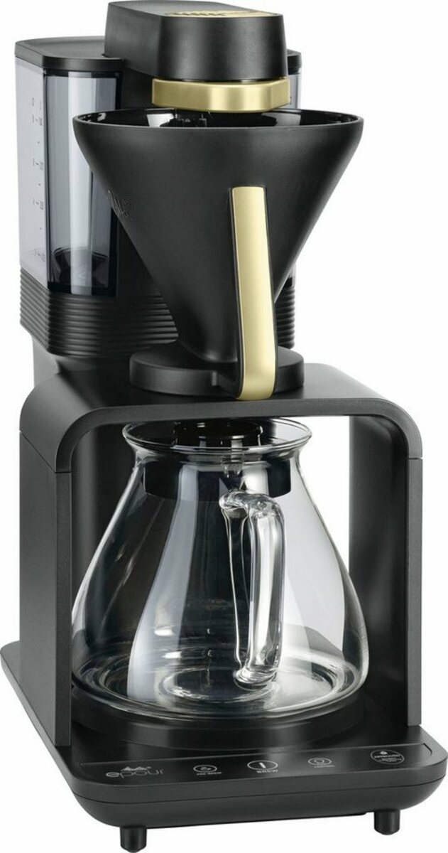 Bild 1 von Melitta Filterkaffeemaschine epour® 1024-12, 1l Kaffeekanne, Papierfilter 1x4, Schwarz/Gold