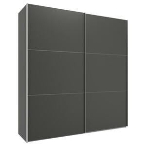 Mid.you Schwebetürenschrank, Dunkelgrau, Metall, 6 Fächer, 2 Schubladen, 200x216x68 cm, Blauer Engel, Made in Germany, in verschiedenen Größen erhältlich, Schlafzimmer, Kleiderschränke, Schwebe