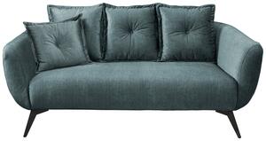 2,5-Sitzer-Sofa Baggio Koralle Velours, Dunkelblau, Dunkelgrün