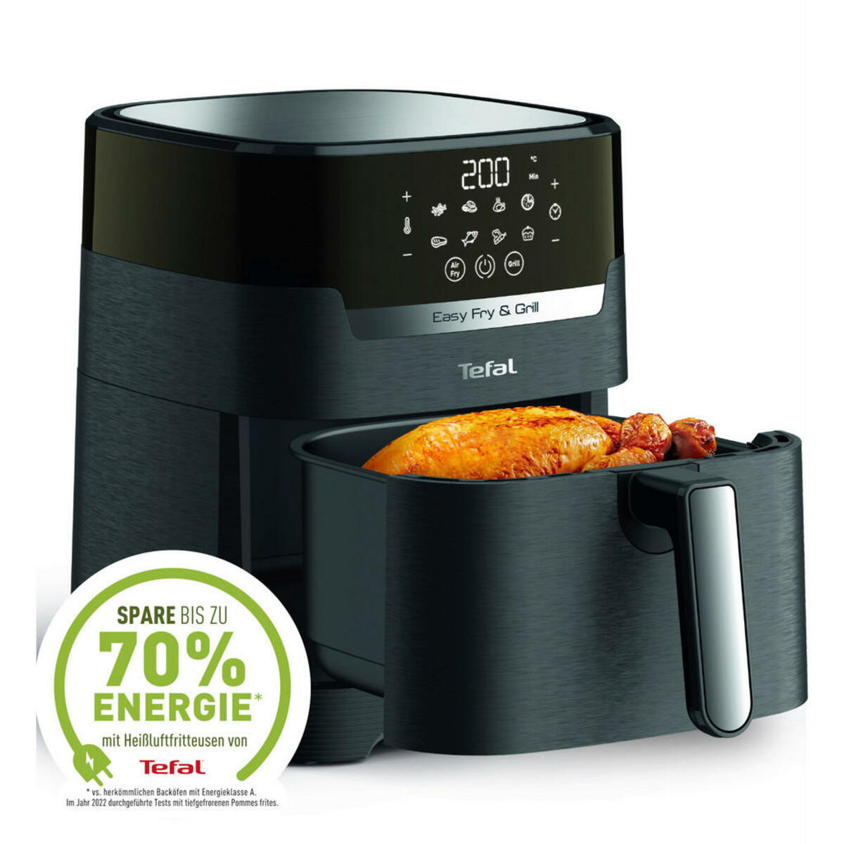 Bild 1 von Tefal Fritteuse, Schwarz, Kunststoff, 4,2 L, automatische Deckelöffnung, Betriebsanzeige, Küchengeräte, Fritteusen