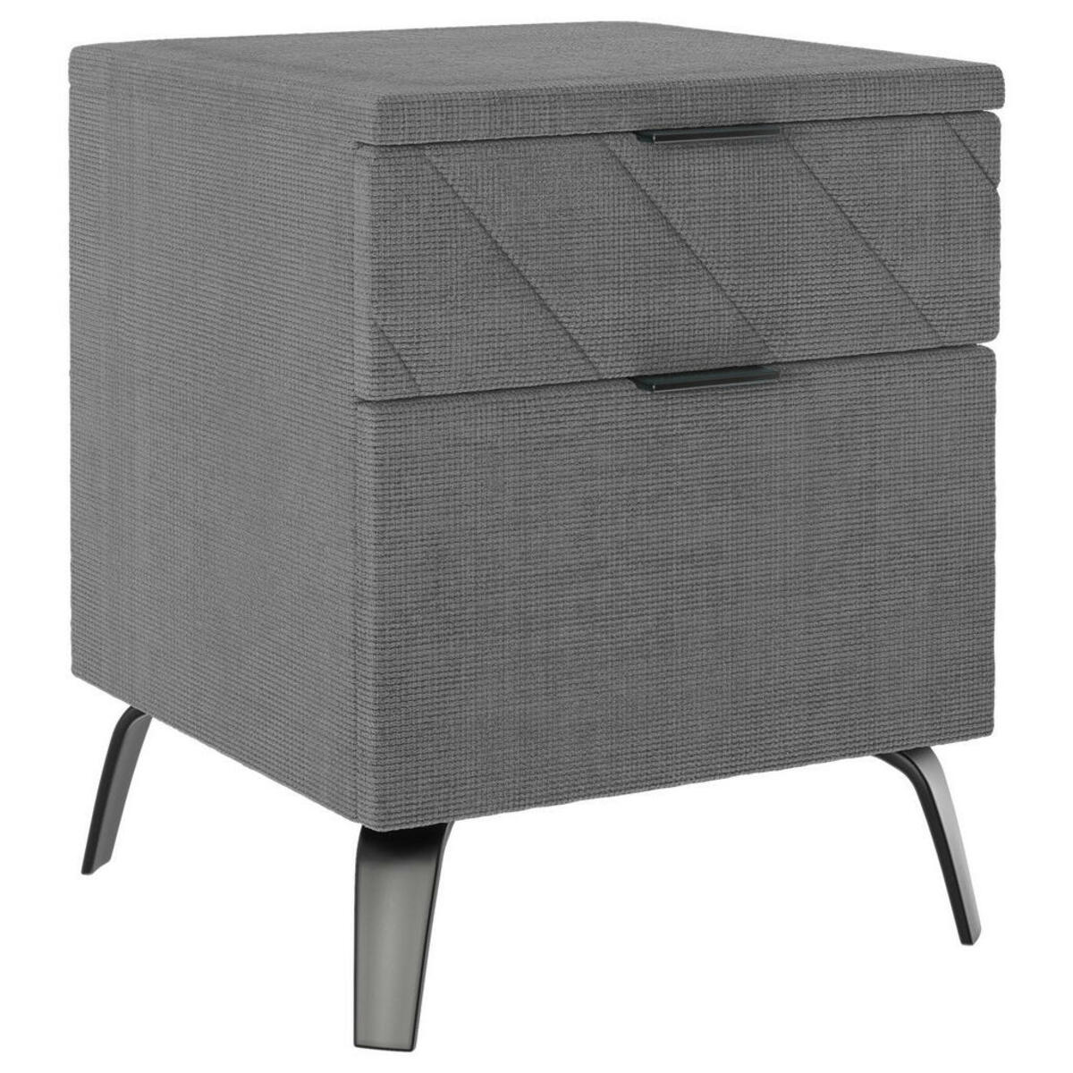 Bild 1 von Esposa Nachtschrank, Grau, Metall, 2 Schubladen, 44x55x44 cm, Typenauswahl, Schlafzimmer, Nachttische
