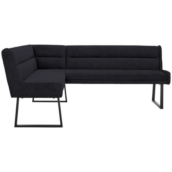 Bild 1 von Novel Eckbank, Schwarz, Metall, Textil, 4-Sitzer, Ottomane rechts, Eckteil, L-Form, 217x159 cm, Stoffauswahl, Typenauswahl, mit Rückenlehne, in verschiedenen Größen erhältlich, Esszimmer, Bänke,
