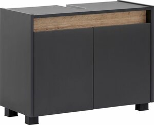 Schildmeyer Waschbeckenunterschrank Cosmo Breite 80 cm, Schwarz