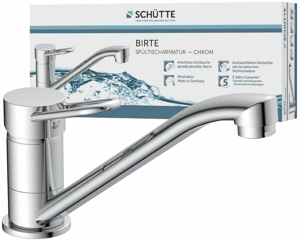 Bild 1 von Schütte Spültischarmatur Birte 360° schwenkbarer Wasserhahn Küche, Mischbatterie, Chrom, Hochdruck