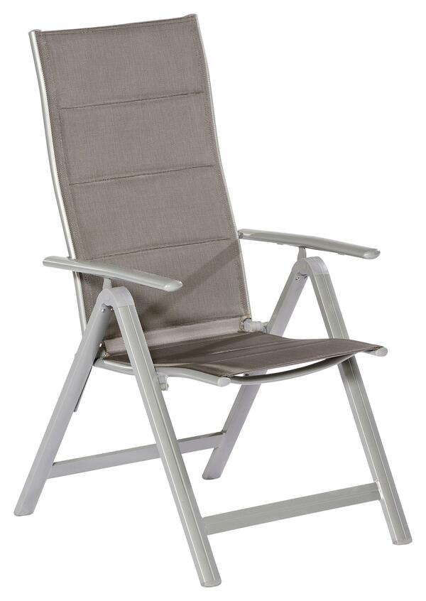 Bild 1 von Gartensessel klappbar Taviano Metall/Textil, Braun, Silberfarben