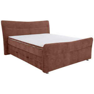 Esposa Boxspringbett, Braun, Textil, H3 + H4, Höhe ca. 18 cm, 180x200 cm, gepolstertes Kopfteil, Stoffauswahl, in verschiedenen Größen erhältlich, Matratze Härtegraden erhältlich, Schlafzimmer,