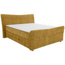 Bild 1 von Esposa Boxspringbett, Senfgelb, Textil, H3 + H4, Höhe ca. 18 cm, 180x200 cm, gepolstertes Kopfteil, Stoffauswahl, in verschiedenen Größen erhältlich, Matratze Härtegraden erhältlich, Schlafzimm
