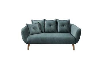 2,5-Sitzer-Sofa Baggio Blau Velours, Dunkelblau, Dunkelgrün