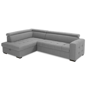 Livetastic Eckschlafsofa, Hellgrau, Textil, Buche, massiv, Uni, 4-Sitzer, 272x187 cm, Bettfunktion erhältlich, Rücken echt, Armteil links, rechts, Wohnzimmer, Sofas & Couches, Wohnlandschaften