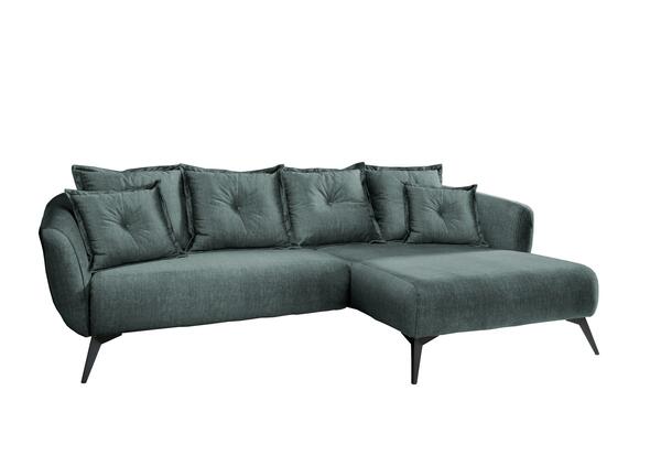 Bild 1 von Wohnlandschaft Baggio Blau Velours, Dunkelblau, Dunkelgrün