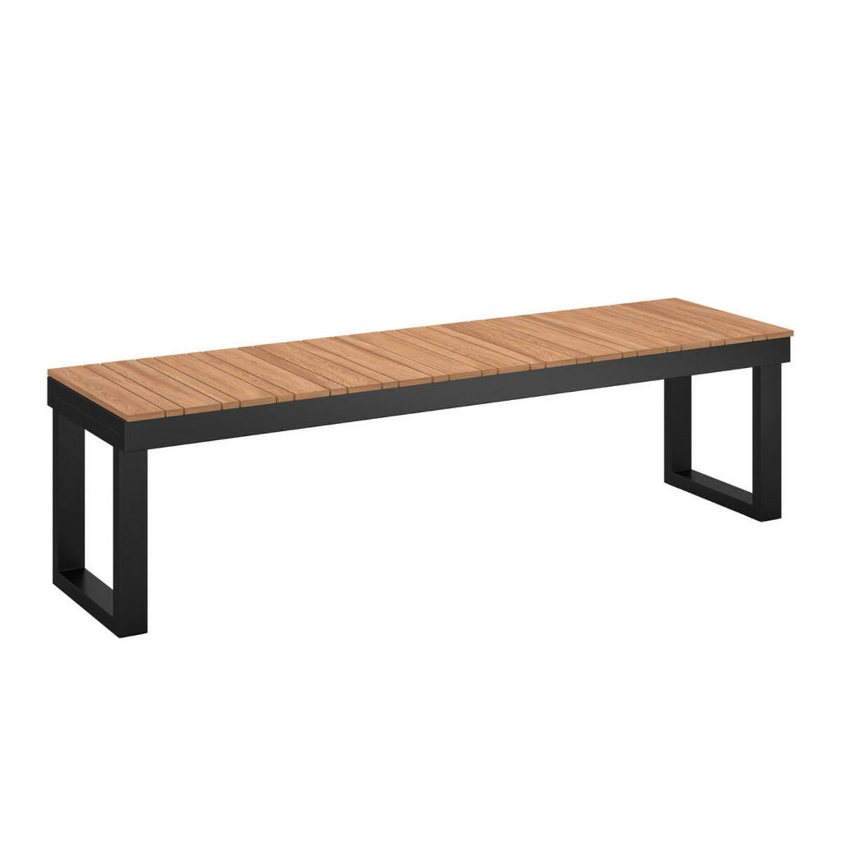 Ambia Garden Gartenbank, Schwarz, Teak, Holz, Metall, Akazie, massiv, 2