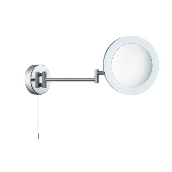 Bild 1 von Badezimmer-Wandleuchte Bathroom Mirror, Chrom, Metall, Kunststoff, Glas, rund,rund, 20 cm, Schnurschalter, Lampen & Leuchten, Innenbeleuchtung, Wandleuchten, Wandlampen mit Schalter