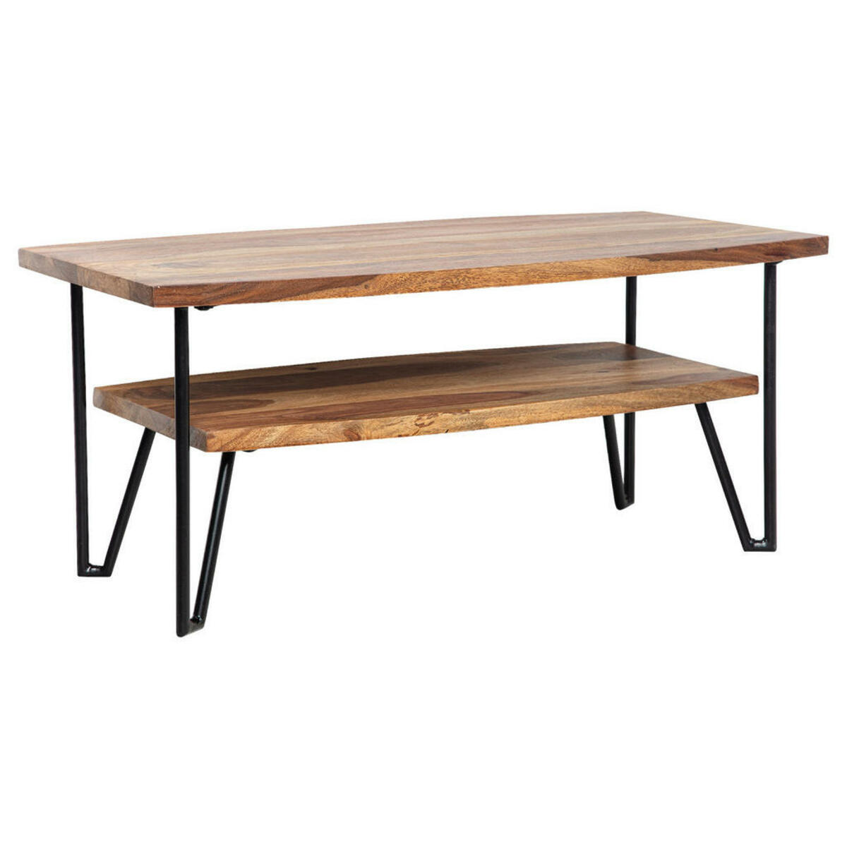 Bild 1 von Mid.you Couchtisch, Braun, Holz, Sheesham, massiv, rechteckig, konisch, 50x40 cm, offenes Fach, Holzmöbel, Holztische, Couchtische Holz