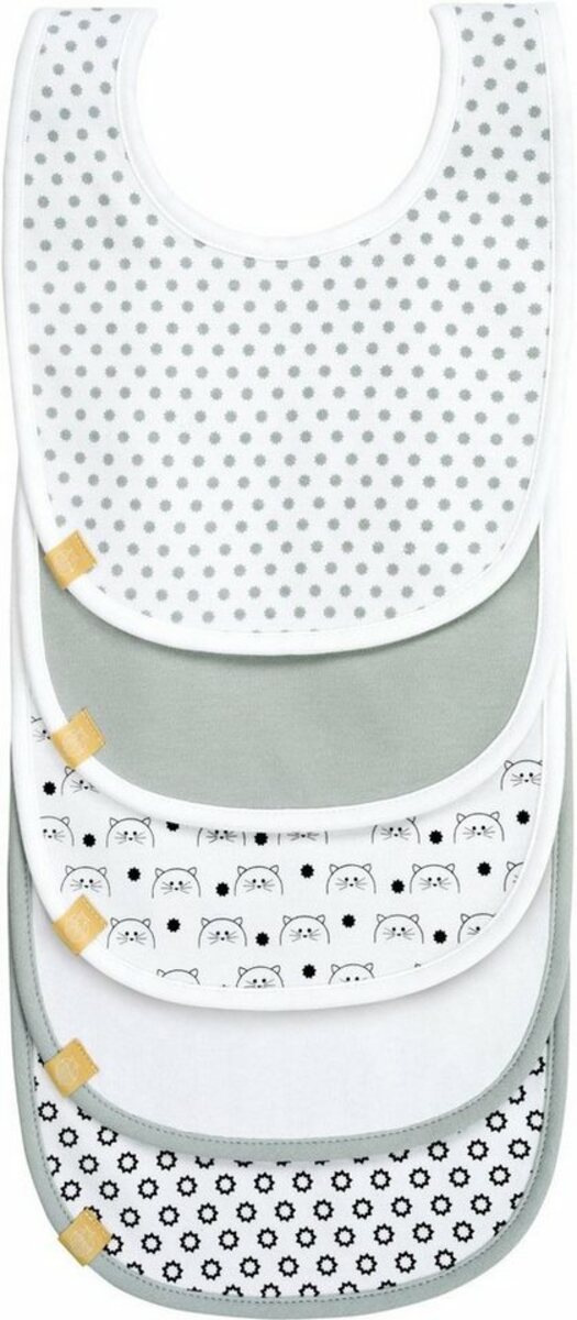 Bild 1 von LÄSSIG Lätzchen Little Chums, Cat, (Set, 5-St), PETA-approved vegan