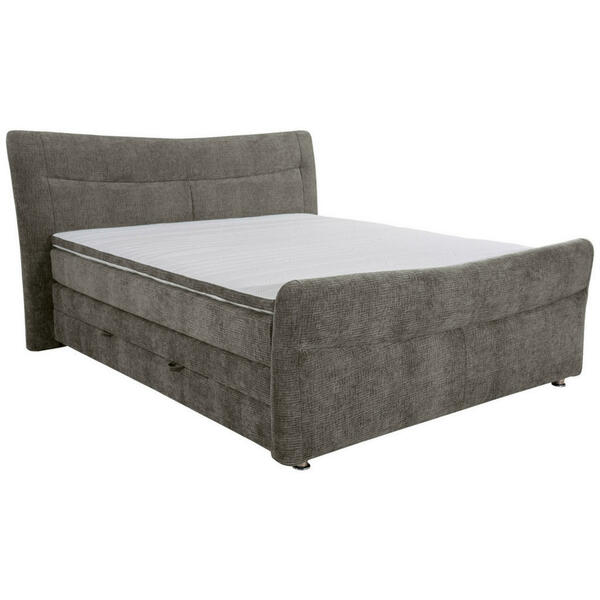 Bild 1 von Esposa Boxspringbett, Grau, Textil, H3 + H4, Höhe ca. 18 cm, 160x200 cm, gepolstertes Kopfteil, Stoffauswahl, in verschiedenen Größen erhältlich, Matratze Härtegraden erhältlich, Schlafzimmer,