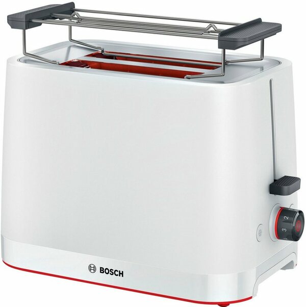 Bild 1 von BOSCH Toaster MyMoment TAT3M121, 2 Schlitze, für 2 Scheiben, 950 W, entnehmbarer Brötchenaufsatz, Auftaufunktion, Brotzentrierung, AutoOff