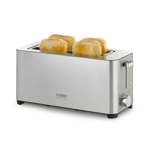 Caso Design Toaster Classico, Edelstahl, 40x18.5x11.5 cm, CE, Brötchenaufsatz, Auftaufunktion, Aufwärmfunktion, Küchengeräte, Toaster