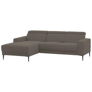 Livetastic Eckschlafsofa, Taupe, Textil, Uni, 3-Sitzer, 246x128 cm, Stoffauswahl, Rücken echt, Armteil links, rechts, elektrischer Sitzvorzug, Wohnzimmer, Sofas & Couches, Wohnlandschaften