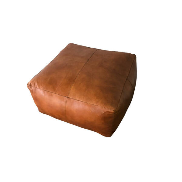 Bild 1 von Livetastic Pouf, Braun, Leder, Echtleder, Büffelleder, 13 L, Füllung: Baumwolle (recycelt), 60x35x60 cm, Indoor, Wohnzimmer, Hocker, Poufs