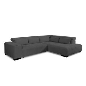 Livetastic Eckschlafsofa, Anthrazit, Textil, Buche, massiv, Uni, 4-Sitzer, Füllung: Silikon, Schaumstoffflocken, 309x230 cm, Stoffauswahl, Bettfunktion erhältlich, Rücken echt, Armteil rechts, Woh