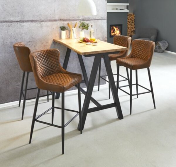 Bild 3 von Barstuhl PEBRINGE mit Rückenlehne brauner Stoff/schwarz