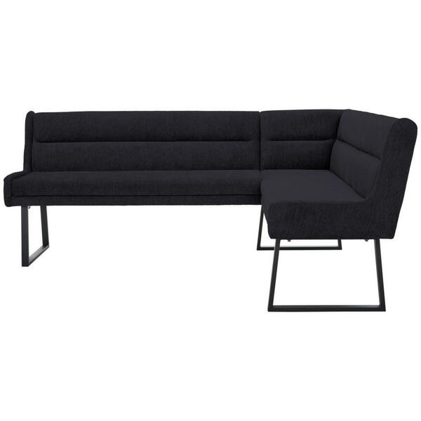 Bild 1 von Novel Eckbank, Schwarz, Metall, Textil, 4-Sitzer, Ottomane links, Eckteil, L-Form, 217x159 cm, Stoffauswahl, Typenauswahl, mit Rückenlehne, in verschiedenen Größen erhältlich, Esszimmer, Bänke,