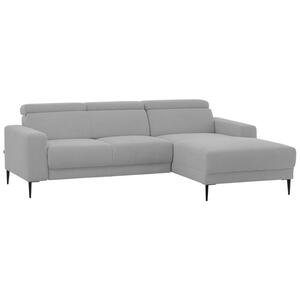 Livetastic Eckschlafsofa, Hellgrau, Textil, Uni, 3-Sitzer, 246x128 cm, Stoffauswahl, Rücken echt, Armteil links, rechts, elektrischer Sitzvorzug, Wohnzimmer, Sofas & Couches, Wohnlandschaften