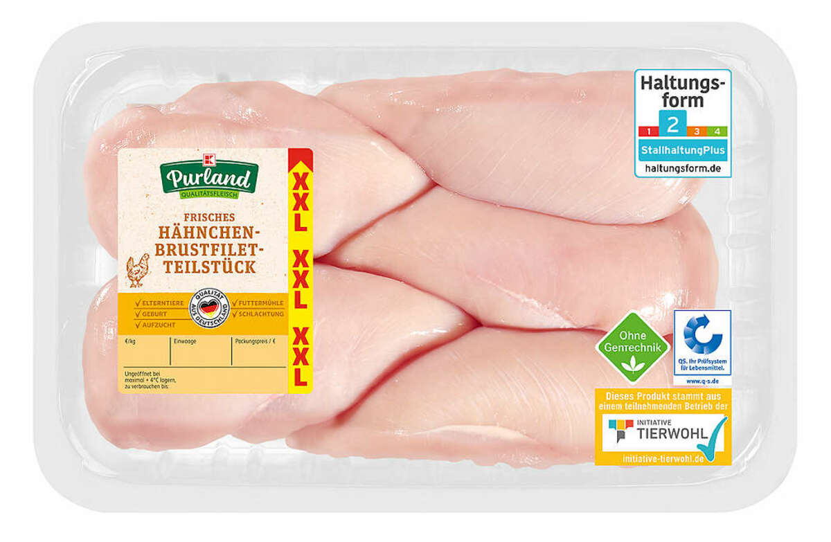 Bild 1 von 1-kg-Großpackg.K-PURLAND Hähnchenbrustfilet-Teilstücke
