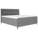 Bild 1 von Esposa Boxspringbett, Grau, Textil, H3 + H4, 7-Zonen, Höhe ca. 20 cm, 180x200 cm, gepolstertes Kopfteil, Stoffauswahl, Topper durchgehend, Wendematratze mit unterschiedlichen Härtegraden, in versch