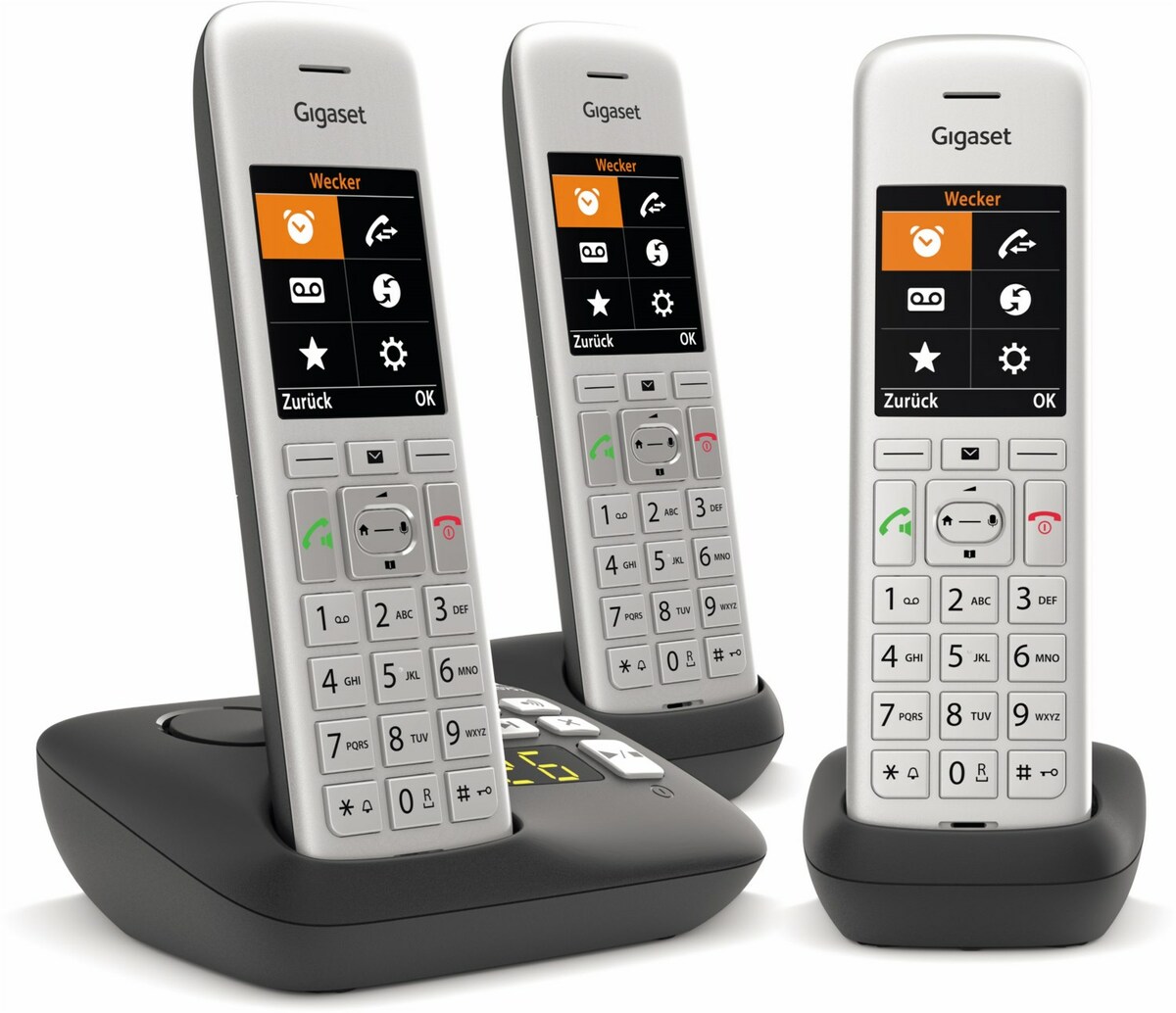 Bild 1 von CE575A Trio Schnurlostelefon mit Anrufbeantworter silber/schwarz