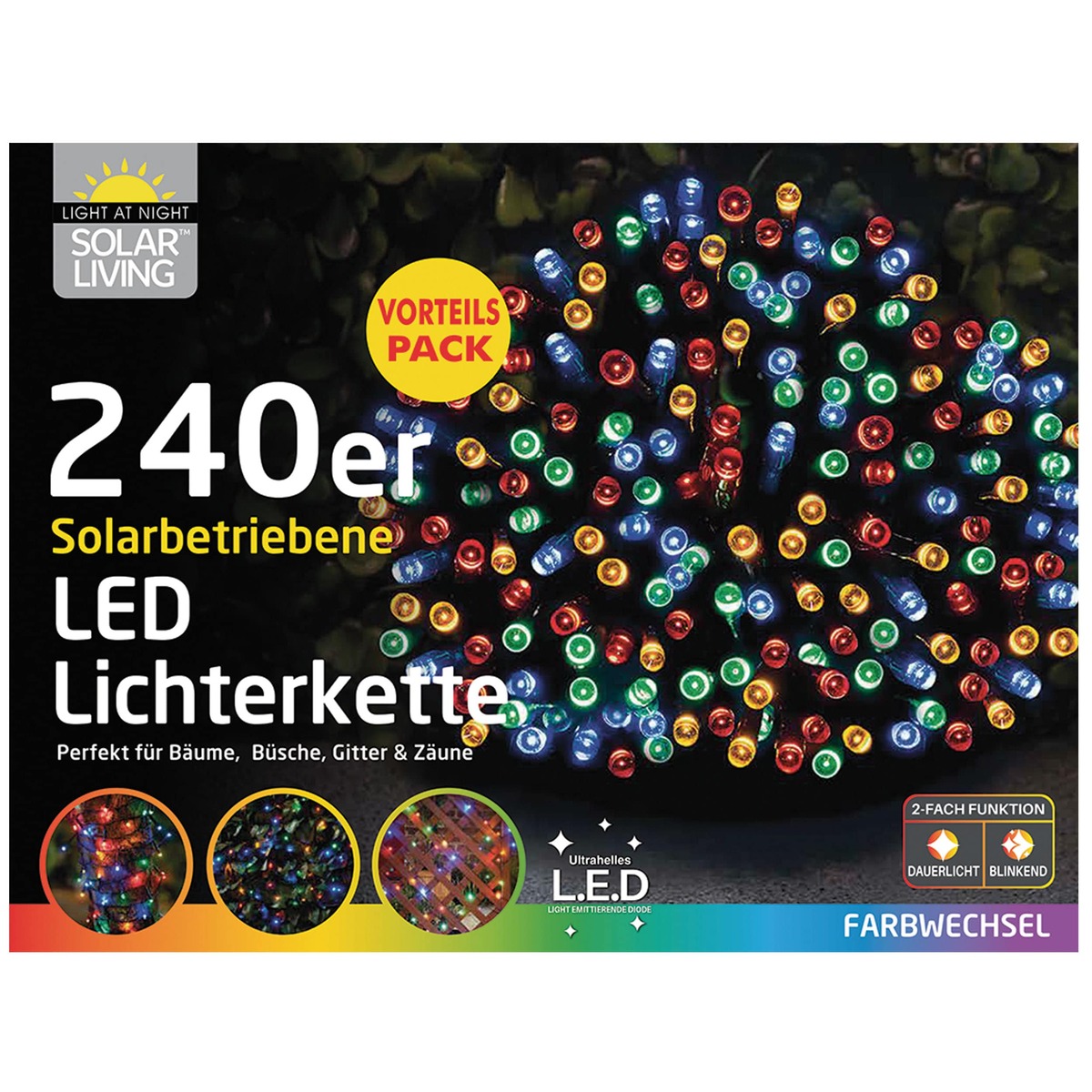 Bild 1 von Lichterkette Solar 240 LED bunt